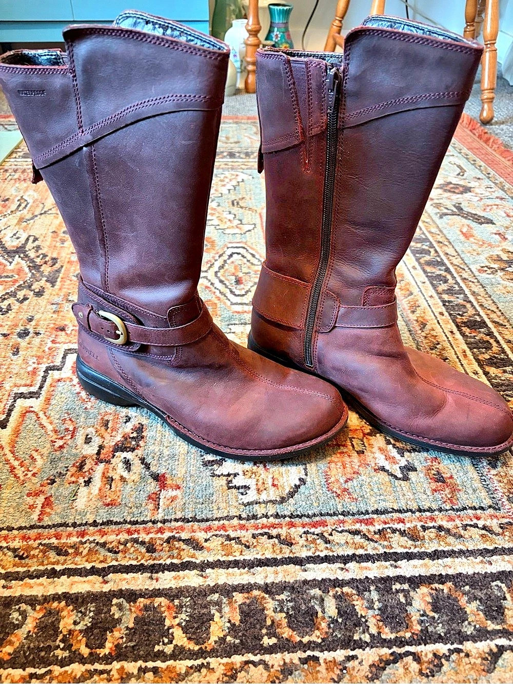 Merrell Captiva Buckle Up Waterproof performance tall 69Boot in Burgundy